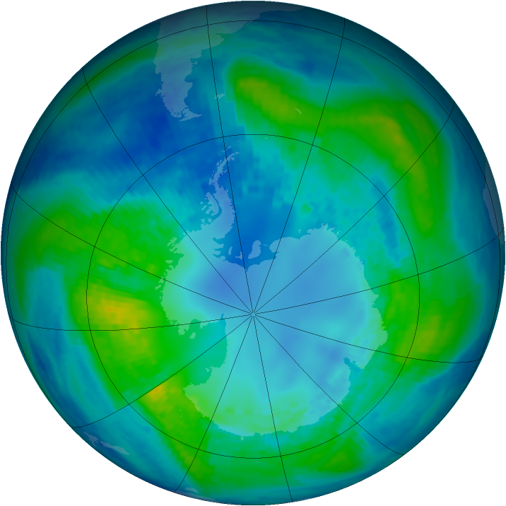 Antarctic ozone map for 23 April 2004